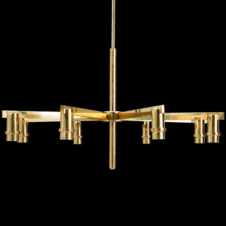 Hans-Agne Jakobsson, A brass chandelier, Markaryd, 1960's.
