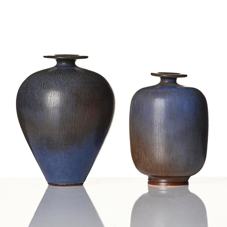 Berndt Friberg, a set of two stoneware vases and a bowl, Gustavsberg Studio 1950s-60s.