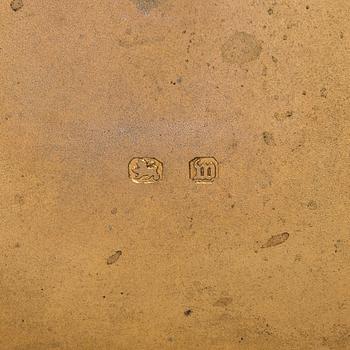 An English sterling silver cigarette case, maker's mark William M. Hayes, of Birmingham, 1896.