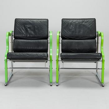 Yrjö Kukkapuro, a pair of 1980's 'Experiment' armchairs for Avarte.