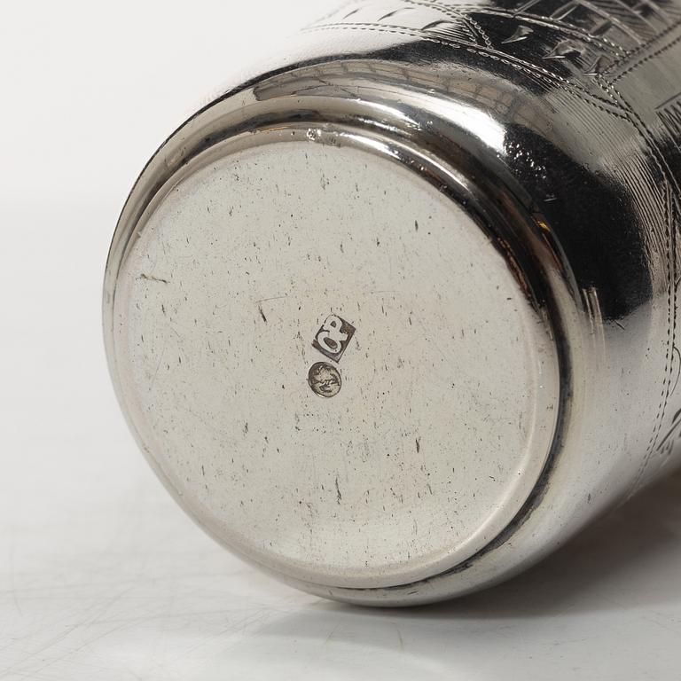 Bägare, 5 st, silver, Ryssland, 1800/1900-tal.