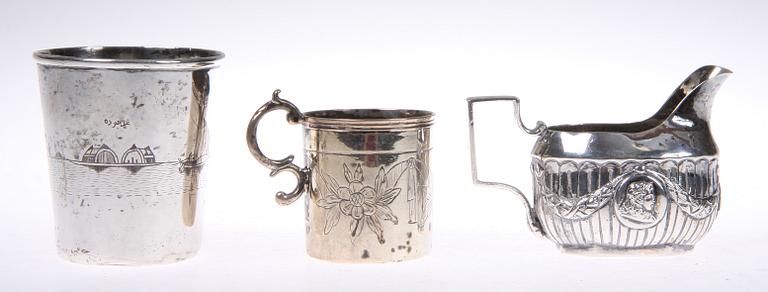 PARTI SILVER, 16 delar, bl a England, 1900-tal. Tot 438 gr.