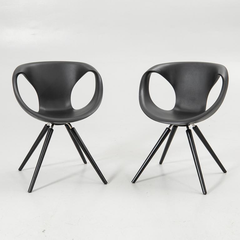 Martin Ballendat, armchairs, a pair, “Flat Armchair 923”, Tonon, Italy.