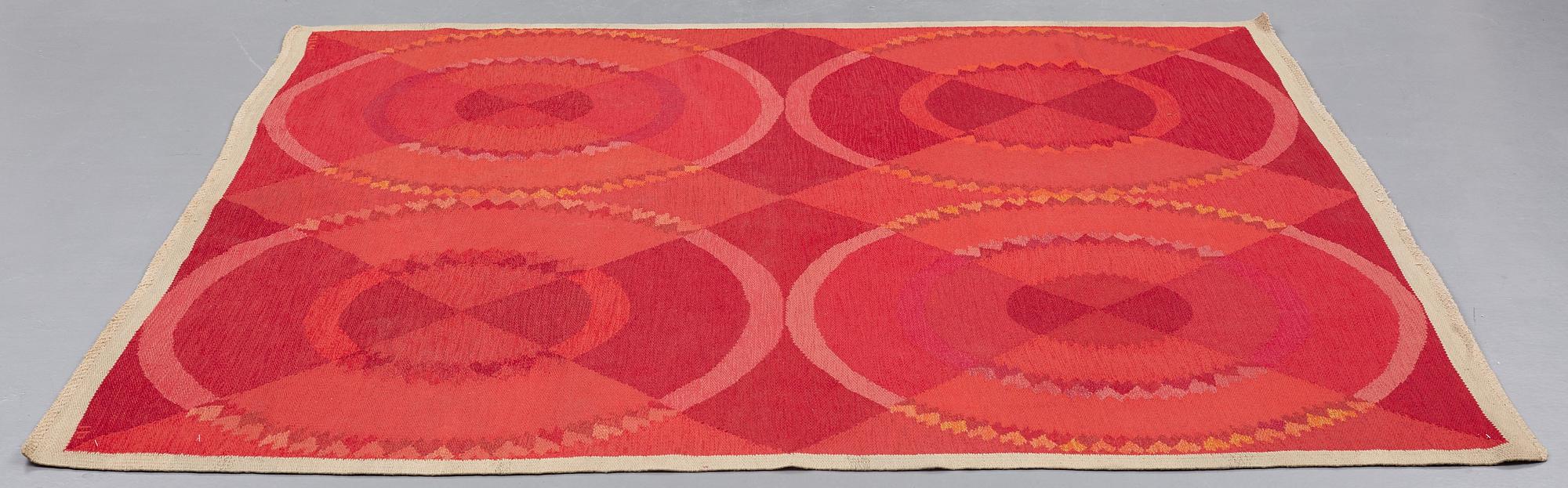 Ingrid Dessau, MATTO, flat weave, ca 212 x 202 cm, signed MLH ID (Malmöhus Läns Hemslöjd, Ingrid Dessau).