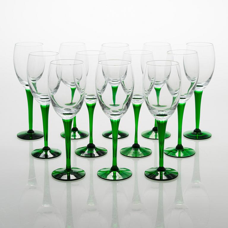 A set of 12 'Traviata' wine glasses, Nuutajärvi.