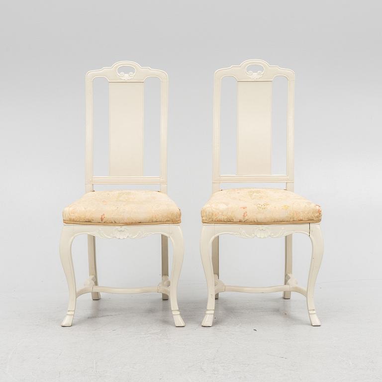 A Pair of Rococo Chairs, 18th Century, probably West Sweden.