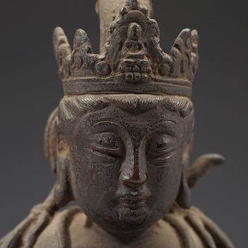 A bronze figure of a Guanyin, presumably Ming dynasty (1368-1644).
