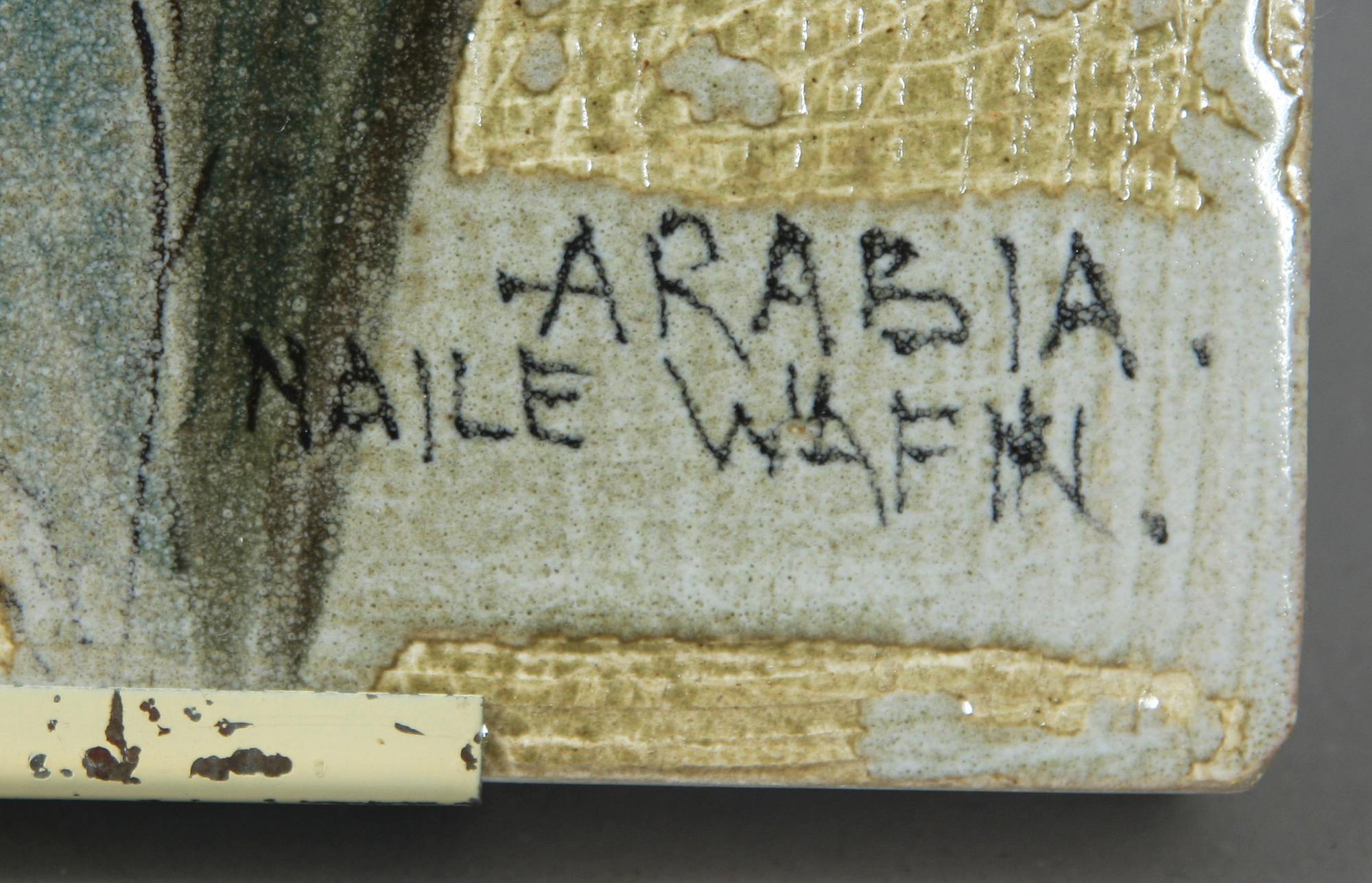 VÄGGPLATTA, keramik, Naile Wafin, Arabia.
