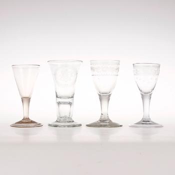 SNAPPSGLAS, 4 st, glas, 17-1800-tal.