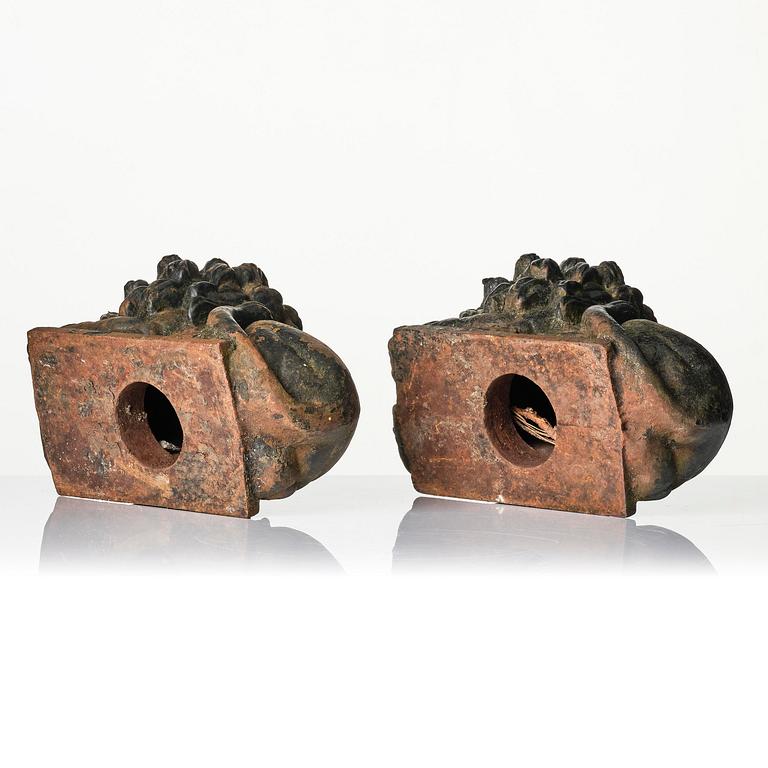 Anna Petrus, a pair of cast iron water spouts, Näfveqvarns bruk, Swedish Grace.