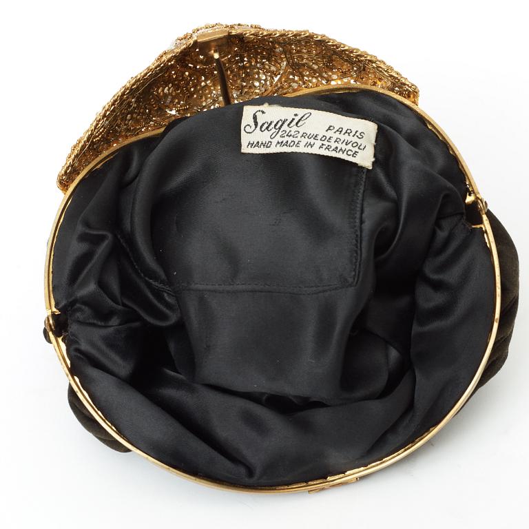 An early 1900s black evening bag by Sagil.