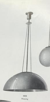 Harald Notini, taklampa, modell "6664", Arvid Böhlmarks Lampfabrik, Stockholm 1940-tal.