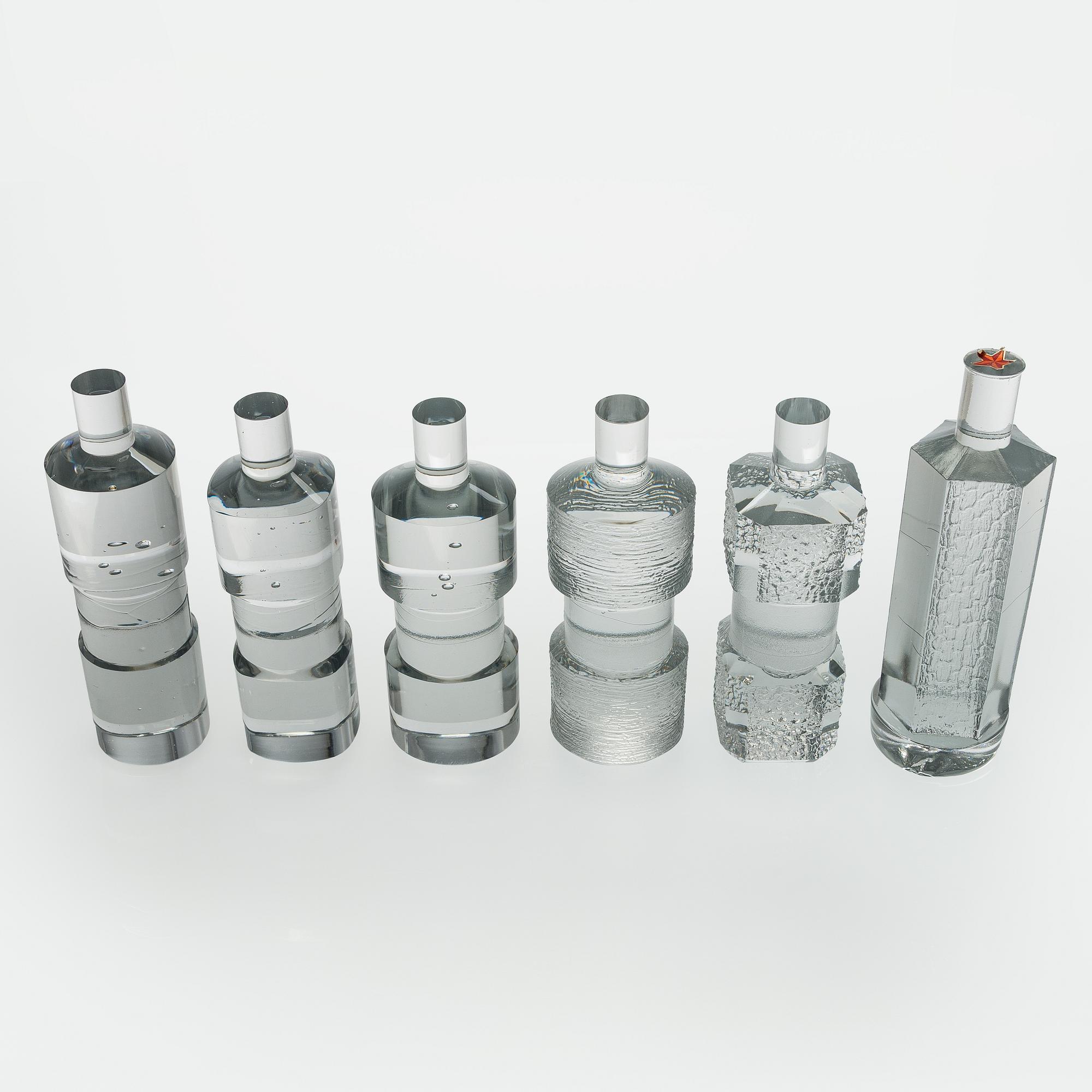 Timo Sarpaneva, prototyper, 6 st, signerade Original Design Timo Sarpaneva 1976 Iittala.
