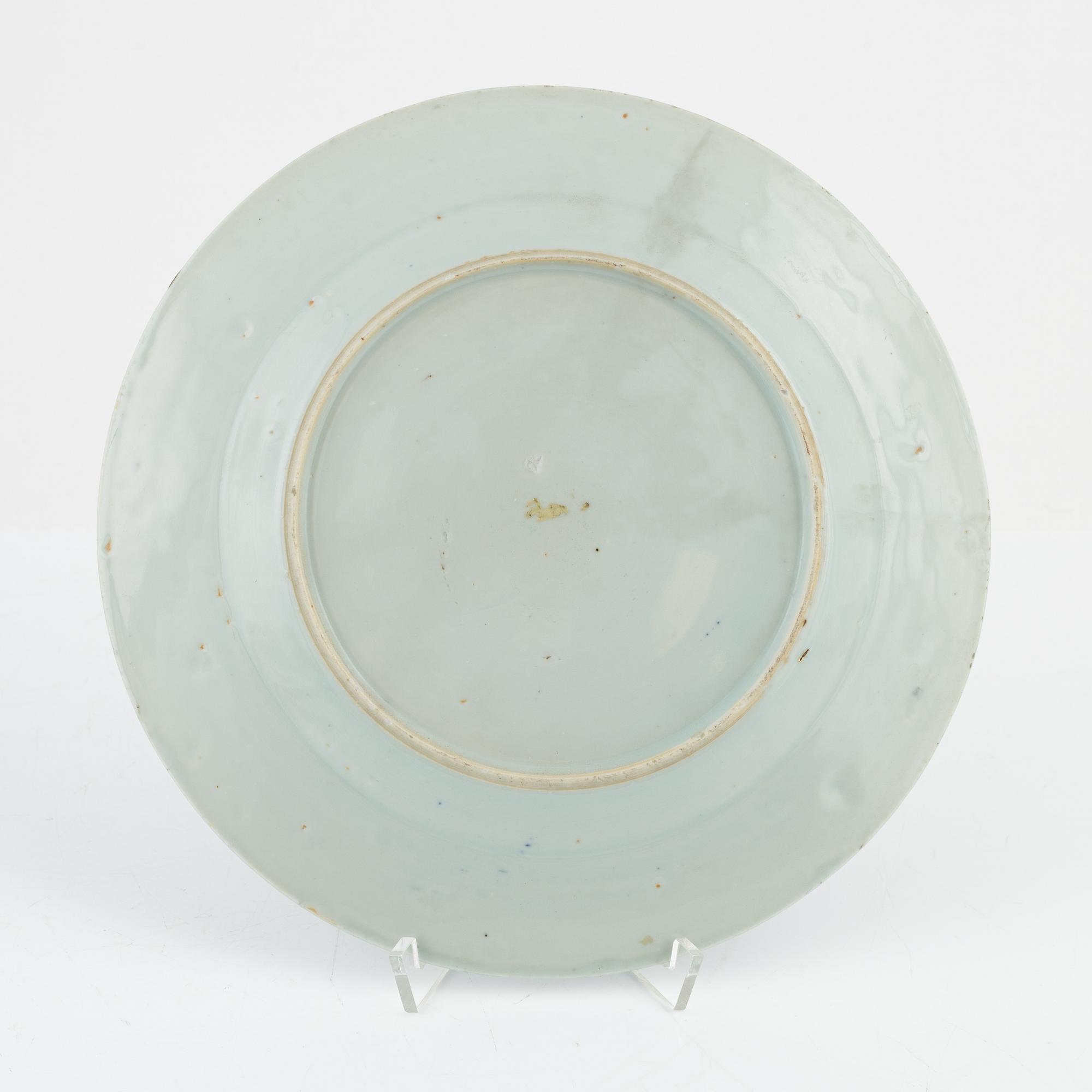 Four blue and white plates, China, Qing dynasty, Qianlong (1736-95).