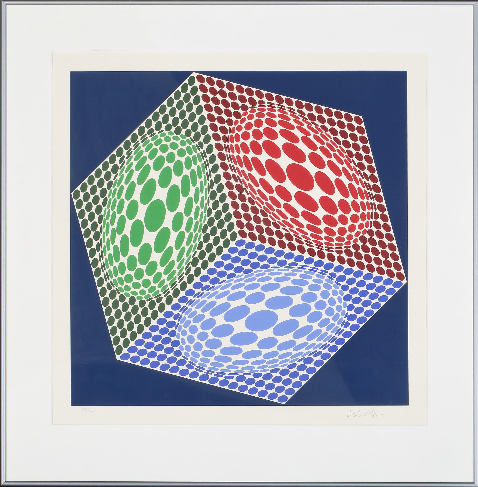 VICTOR VASARELY, litografi, signerad och numrerad 136/250.