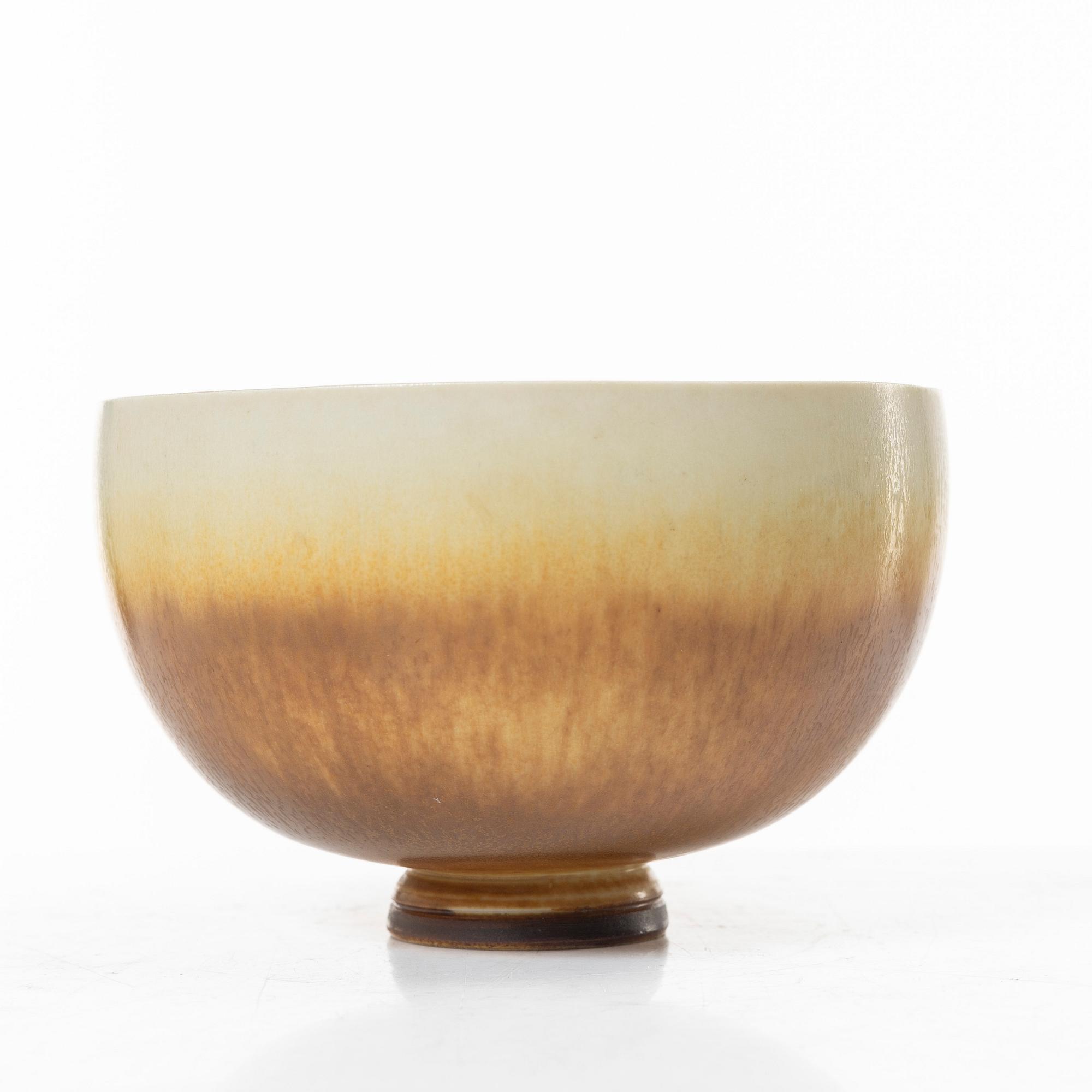 Berndt Friberg, vas och skål, stengods, Gustavsbergs Studio 1965 och 1968.