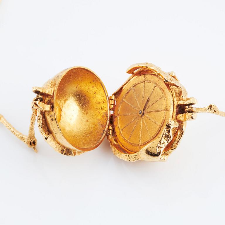 Björn Weckström, an 18K gold necklace/watch pendant "Sun Dial", Finland 1975.
