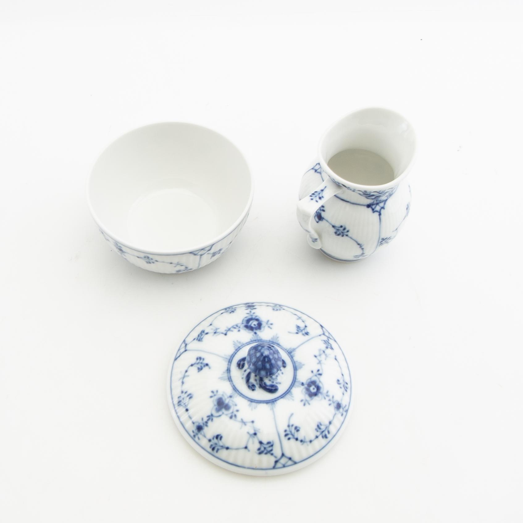 Service, approx. 29 pcs "Blue Fluted" Royal Copenhagen Denmark porcelain.