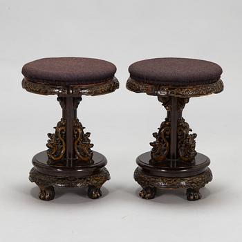 A pair of Chinese stools, 20th century.