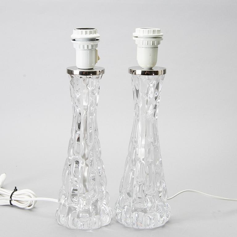 CARL FAGERLUND, a pair of glass table lamps.