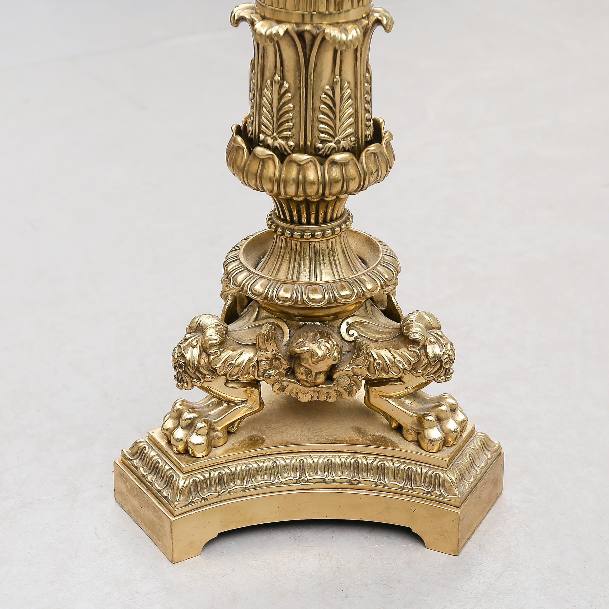KANDELABER, brons, empirestil, 1800-tal.