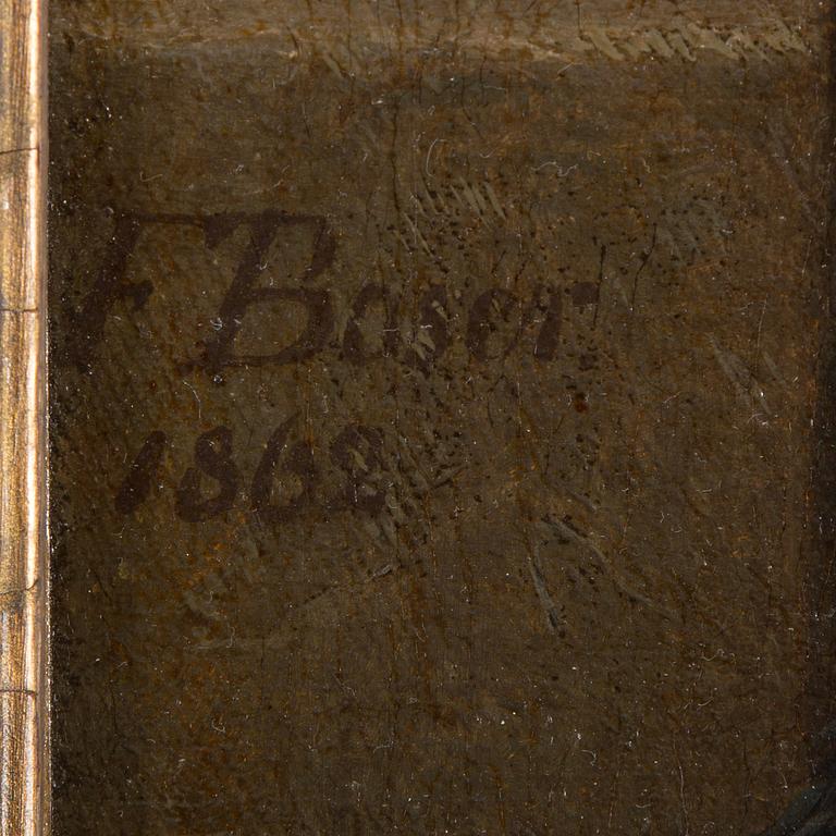 FRIEDRICH BOSER, olja på duk. Signerad F. Boser och daterad 1862.