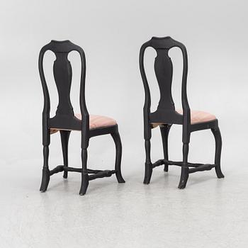 A pair of rococo chairs, mid 18th century.