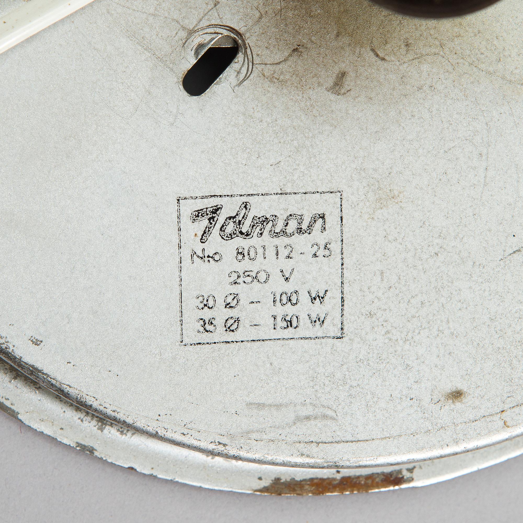 Paavo Tynell, three of mid-20th-century 80112-25 ceiling lamps for Idman.