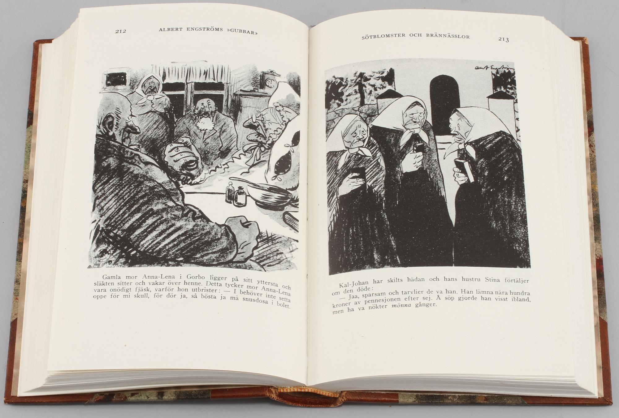 BÖCKER, 24 st, Albert Engström, Albert Bonnier Förlag, omkring 1900-talets mitt.