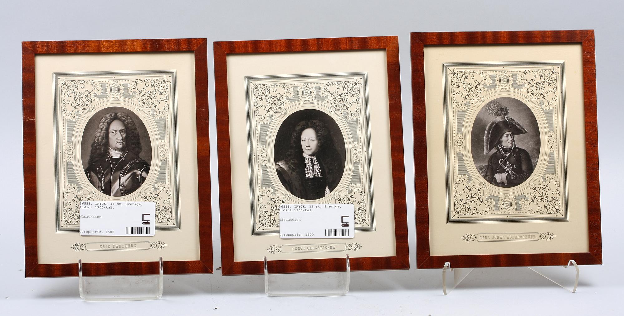 TRYCK, 14 st, Sverige, tidigt 1900-tal.