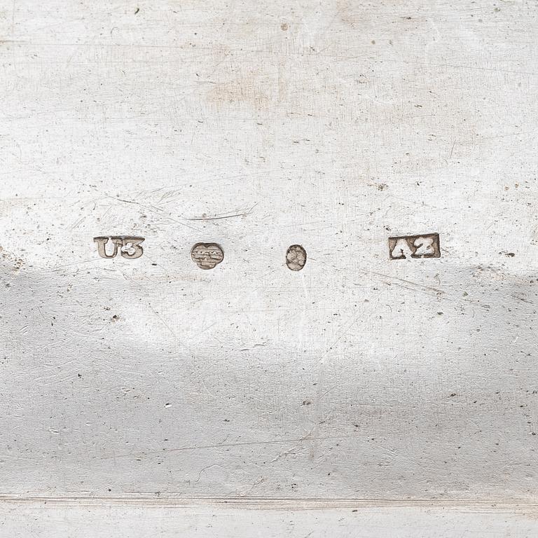 A Swedish 19th century silver sugar-casket, mark of Adolf Zethelius, Stockholm 1826.