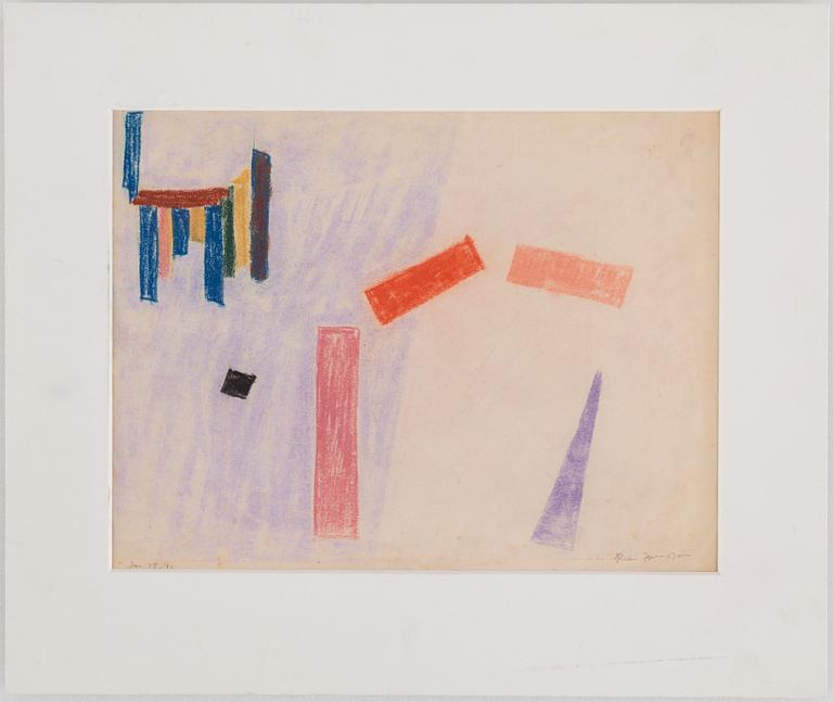 RUNE JANSSON, pastel, signed and dated jan -48.