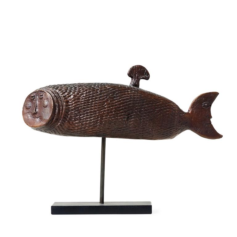 A Stig Lindberg bronze sculture 'The Moon fish', Skandia Present, Sweden 1970's.