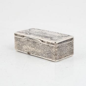 A Russian Silver Niello Box, Moscow 1856.