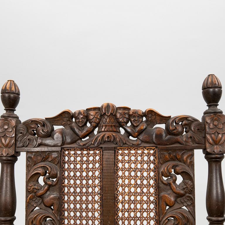 Armchairs, a pair in Baroque style, first half of the 20th century.