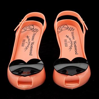 SKOR, slingbacks med peeptoe, Vivenne Westwood Anglomania + melissa.