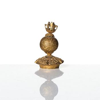 A group of 16 gilt-metal mandarin insignias, Qing dynasty, 19th century.