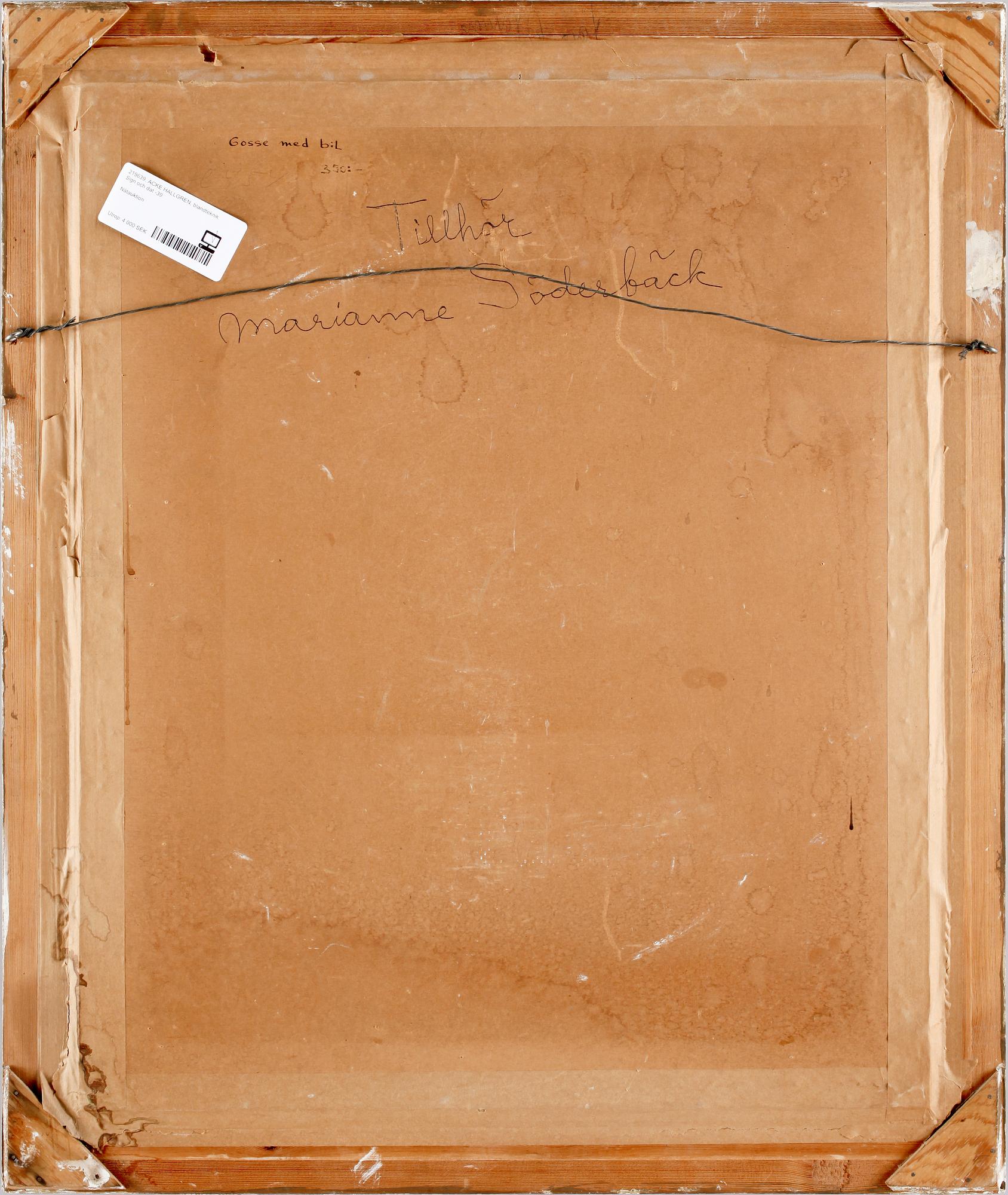 ACKE HALLGREN, blandteknik. Sign och dat -39.