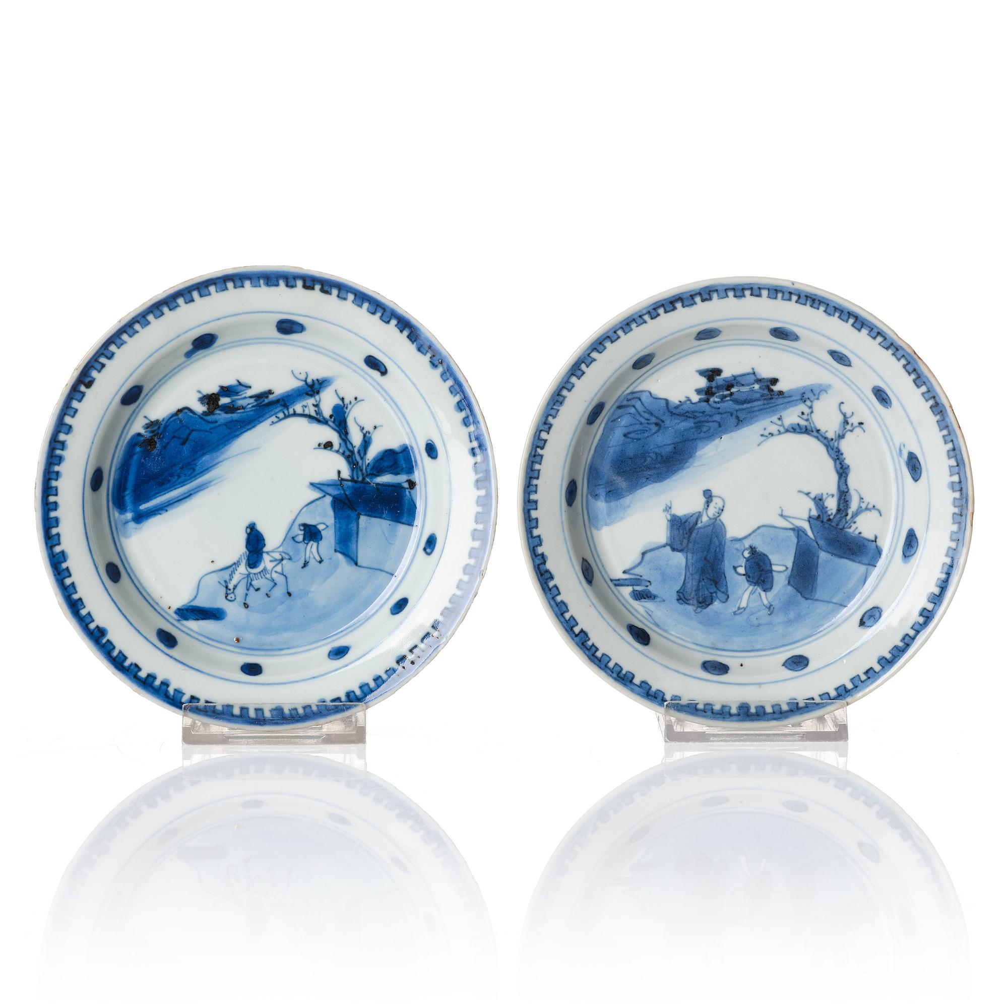 Fat, två stycken, porslin. Tianqi/Chongzhen, 1600-tal.