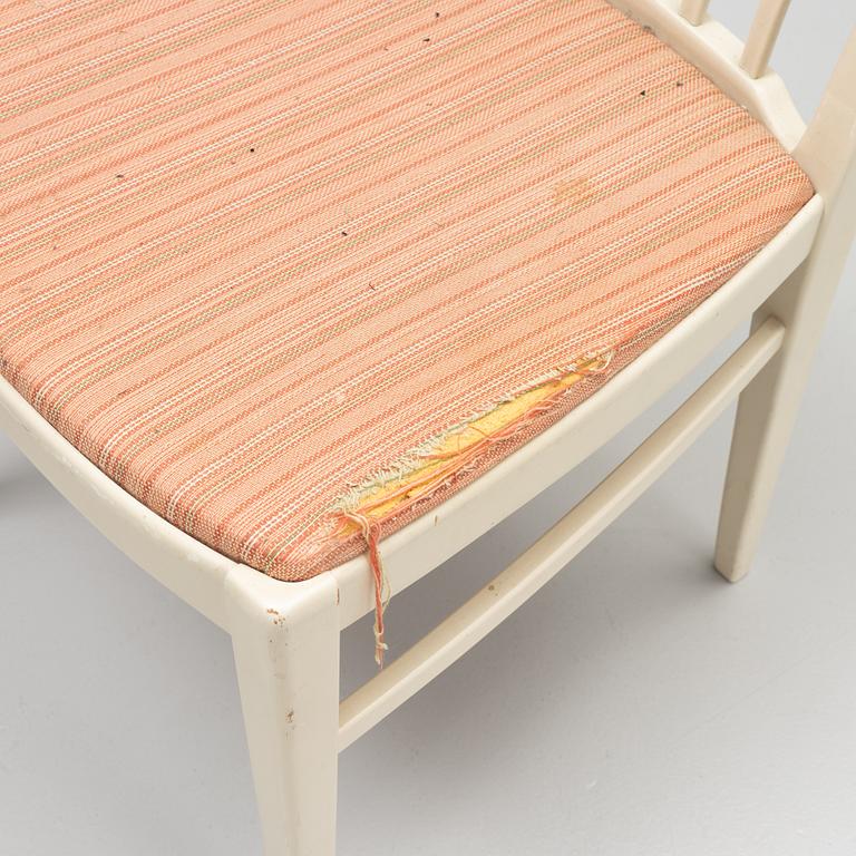Carl Malmsten, a 'Herrgården' dining table with four chairs, Bodafors, second part of the 20th Century.