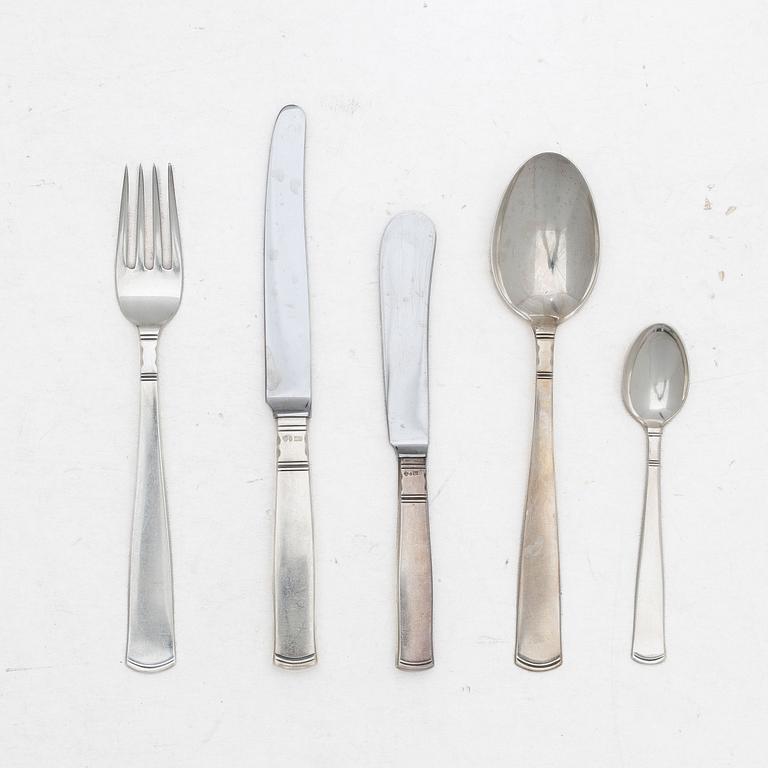 Jacob Ängman, Cutlery set, 55 pieces, silver, "Rosenholm", GAB.