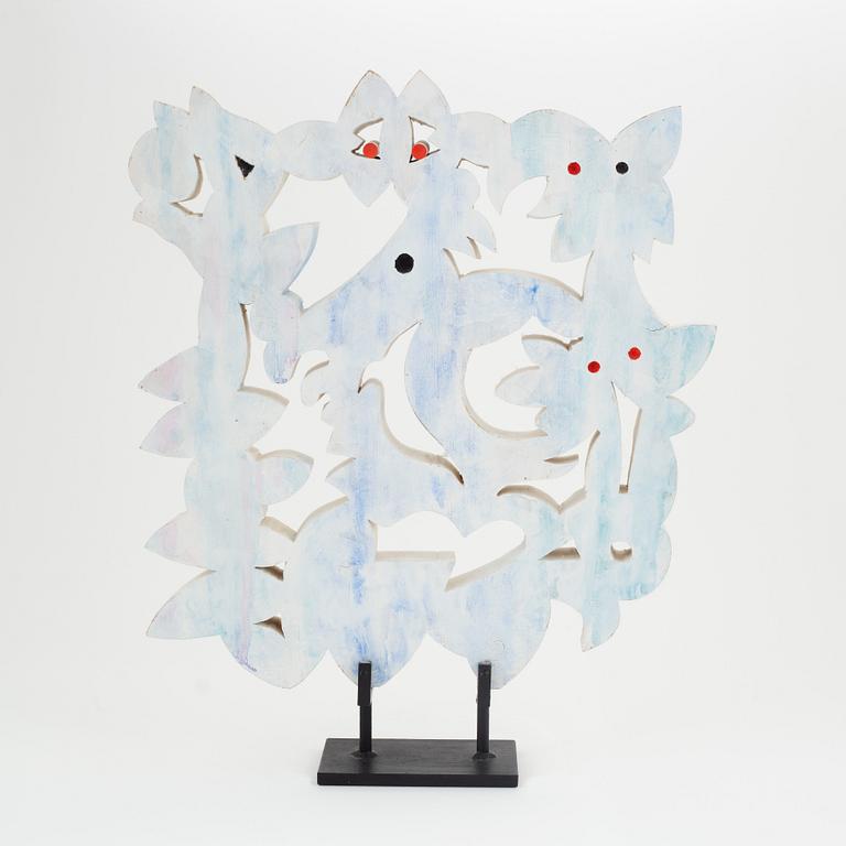 Per Olof Ultvedt, a painted wooden sculpture, signed  P.O. Ultvedt 83.
