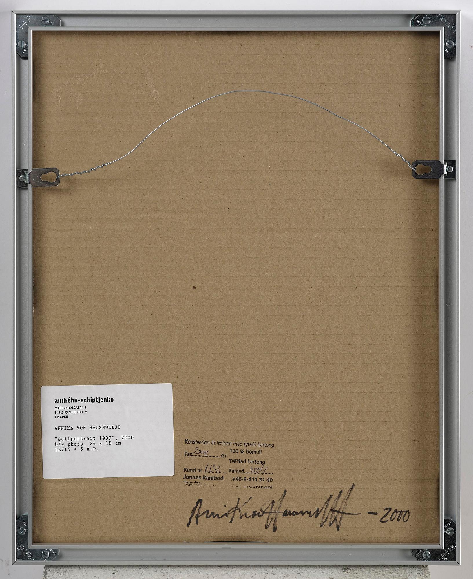 Annika Elisabeth von Hausswolff, "Selfportrait 1999".