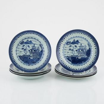 Tallrikar, 12 st, porslin, kina, Jiaqing (1796-1820).