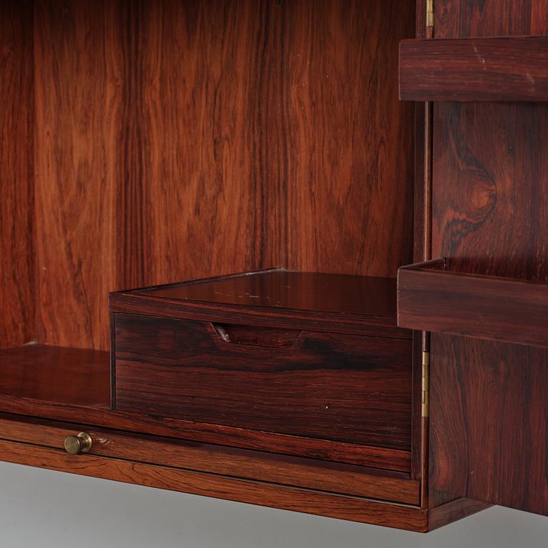 Svend Langkilde, a rosewood wall hung bar cabinet, Langkilde Møbler, Denmark 1960s.