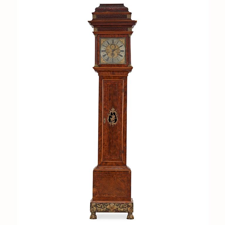 A Baroque late 17th century longcase clock by Johannes Fischer, probably Dutch.