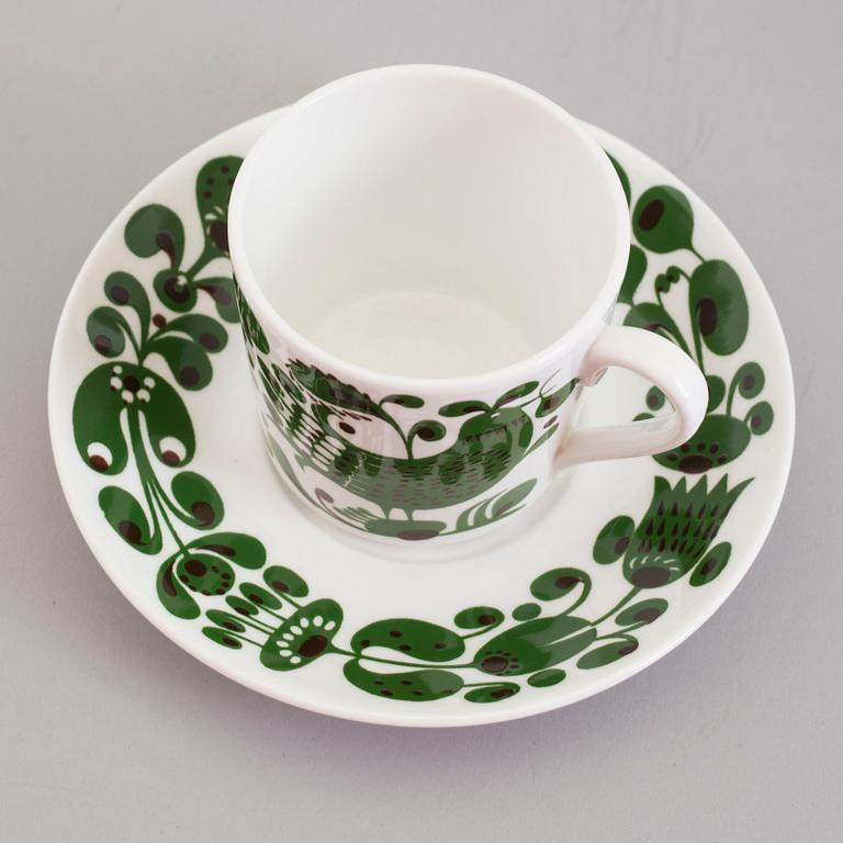 An 11 pcs 'Turtur' porcelain coffee service by Stig Lindberg for Gustavsberg.