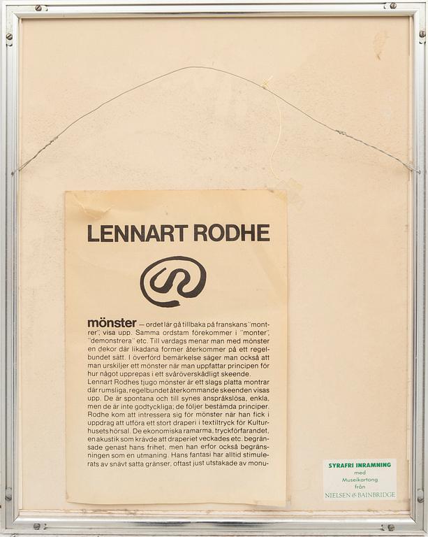 Lennart Rodhe, color screenprint, 1976, signed 22/50.