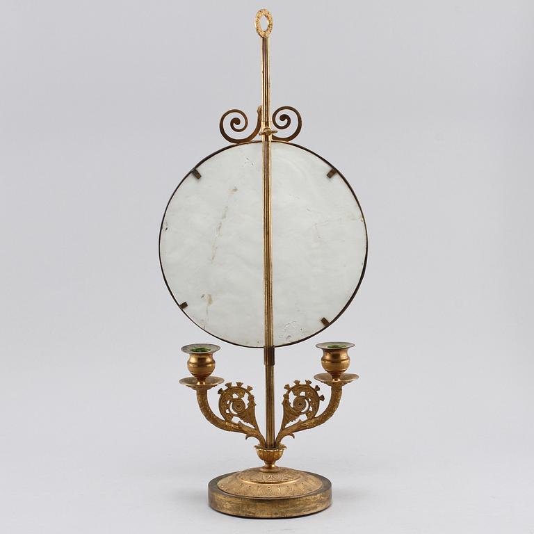 LJUSSTAKE, s.k. bouillotte, empire, 1800-talets första hälft.