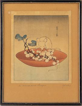 Hosada Eishi, after, a colour woodblock print, Japan, presumably 1930's.